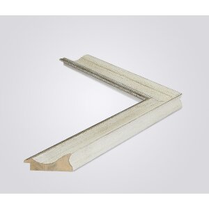 Walther Houten Lijst Vigo 25x35 cm wit  met zilveren rand Anti-reflecterend glas