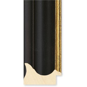 Walther Houten Lijst Vigo 13x18 cm zwart  met zilveren rand Anti-reflecterend glas