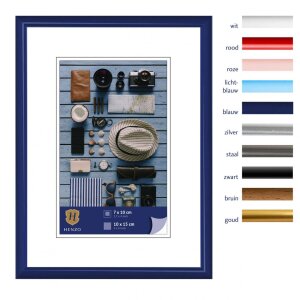 Kunststof lijst Napoli 10x15 cm blauw