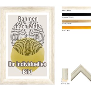 Walther Houten Lijst Vigo 42x59,4 cm zwart  met zilveren rand Helder glas