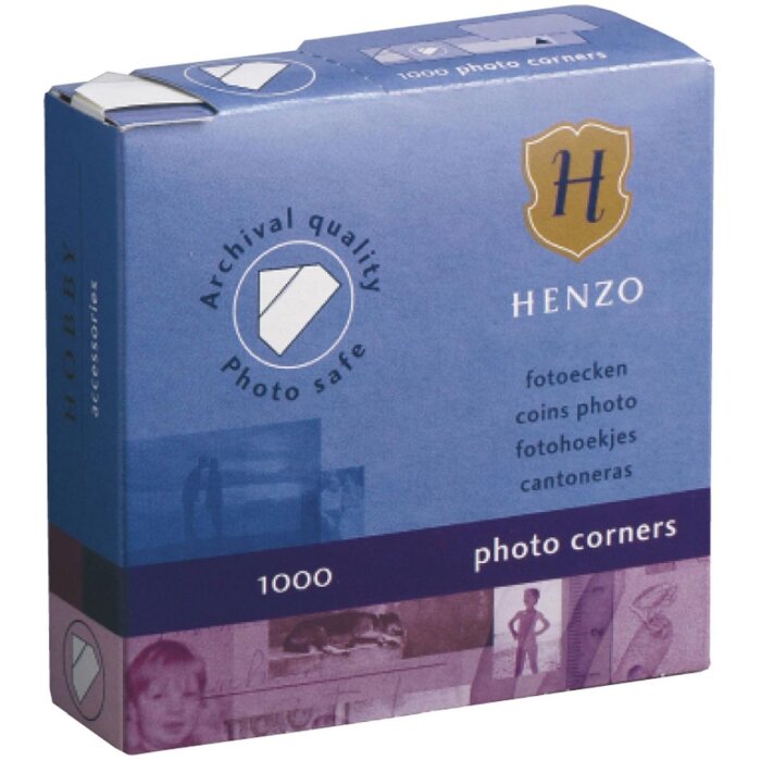 Henzo Fotohoeken 1000 fotohoeken in kartonnen dispenser
