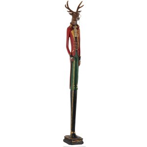 Clayre en Eef 4pr0008 Kerstdecoratie Hert Rood 12x12x92 cm