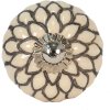 Clayre en Eef 65003 Deurknop Beige, Zwart ø 4 cm