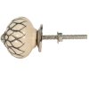 Clayre en Eef 65003 Deurknop Beige, Zwart ø 4 cm