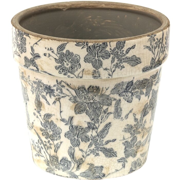 Clayre en Eef 6ce1448m Binnen Bloempot Grijs, Beige ø 16x15 cm
