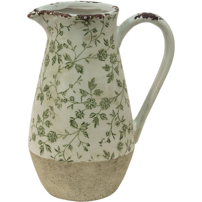 Clayre en Eef 6ce1453m Decoratieve Schenkkan Grijs, Beige 20x14x25 cm