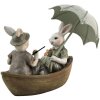 Clayre en Eef 6pr3534 Deco Konijn Groen, Bruin, Beige 14x10x12 cm