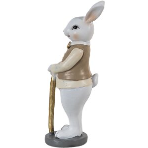 Clayre en Eef 6pr3585 Deco Konijn Beige, Wit 5x5x15 cm