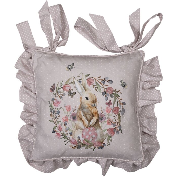 Clayre en Eef hbu25 Kussenhoes Zitkussen Roze, Beige 40x40 cm