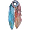 Clayre en Eef jzsc0674 Sjaal Dames Patroon Blauw, Groen, Rood 90x180 cm