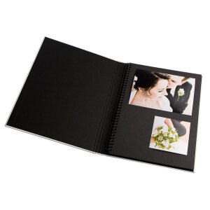 HNFD Fotoalbum belda linnen 22x29,7 cm ivoor 30 zwarte paginas