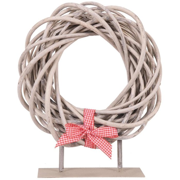 Rotan krans op voet 30 cm Klein
