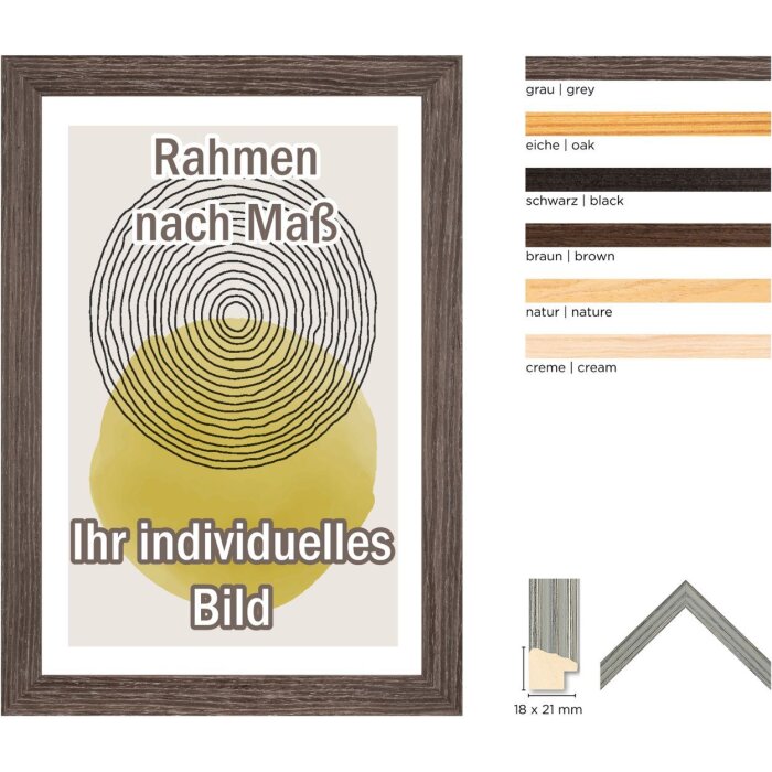 Walther Houten Lijst Saragossa Speciale Maten en 2 Glassoorten