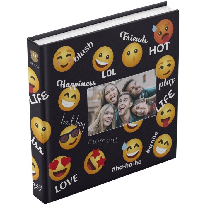 Henzo Jumbo Fotoalbum Black Emoji 30x30 cm 100 witte paginas