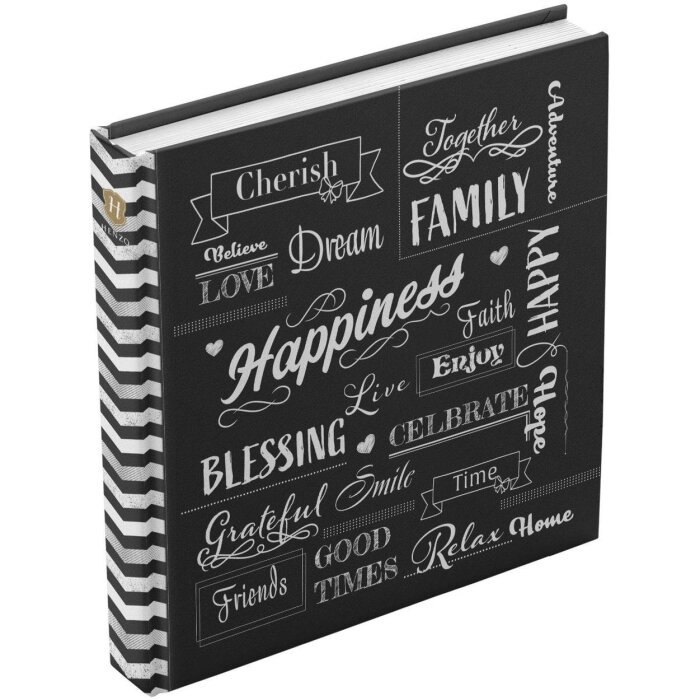 Henzo Jumbo Fotoalbum Black Wording 30x30 cm 100 witte paginas