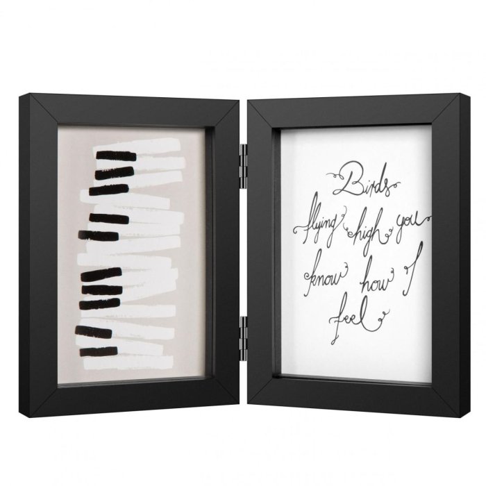 Henzo Houten Dubbele Lijst Piano 2 Fotos 10x15 cm zwart