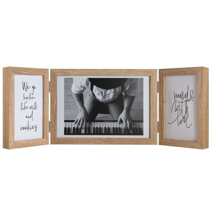 Henzo Houten Dubbele Lijst Piano 3 Fotos 10x15 cm en 15x20 cm beige