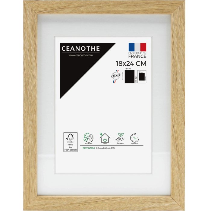 Ceanothe Fotolijst Milaan natuur 30x40 cm met Passepartout 20x30 cm