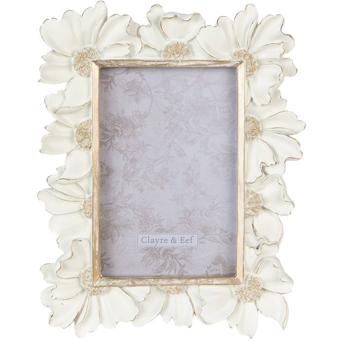 Clayre & Eef 2F0912 Fotolijst 18x2x23 cm - 10x15 cm Wit