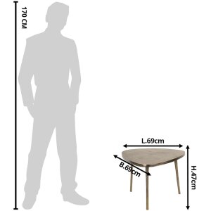 Clayre & Eef 50422M Bijzettafel 69x69x47 cm Goudkleurig