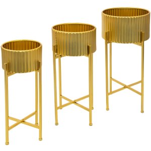 Clayre & Eef 5Y1070 Plantenhouder staand 3 stuks Ø 38x69-Ø 33x63-Ø 28x58 cm
