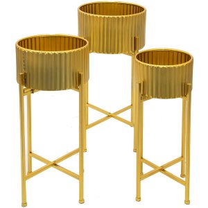 Clayre & Eef 5Y1070 Plantenhouder staand 3 stuks Ø 38x69-Ø 33x63-Ø 28x58 cm