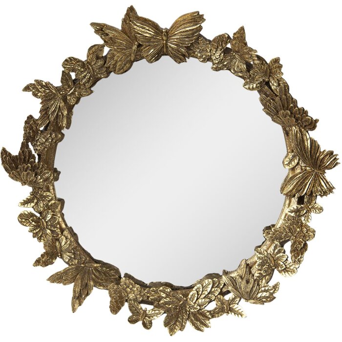 Clayre & Eef 62S269 Spiegel Ø 34x5 cm Goudkleurig