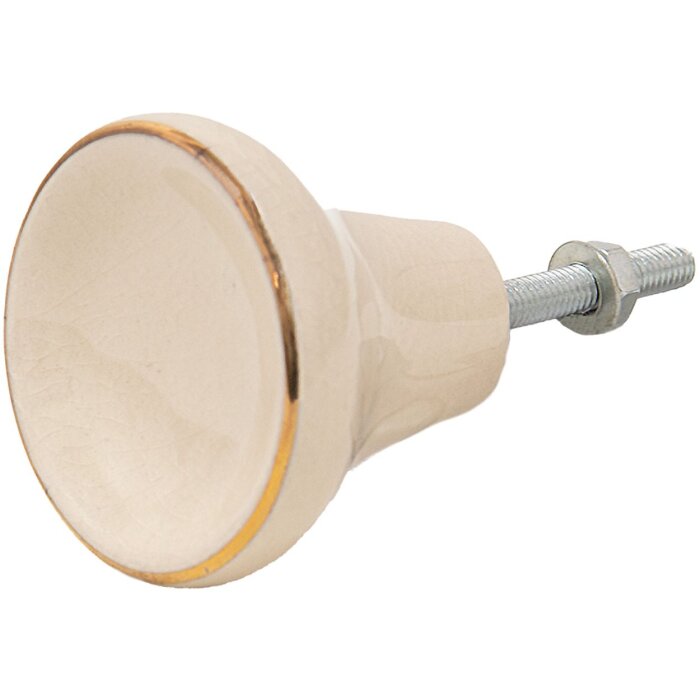 Clayre & Eef 65059 Deurknop Ø 4x3 cm Wit
