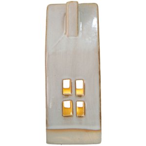 Clayre & Eef 6CE1505 Decoratiehuisje met LED 7x6x15 cm Beige