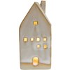 Clayre & Eef 6CE1506 Decoratiehuisje met LED 5x5x12 cm Beige