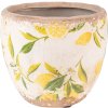 Clayre & Eef 6CE1529XS Decoratie bloempot Ø 12x11 cm Geel