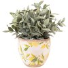 Clayre & Eef 6CE1529XS Decoratie bloempot Ø 12x11 cm Geel