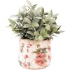 Clayre & Eef 6CE1549S Decoratie bloempot Ø 13x11 cm Roze - Beige