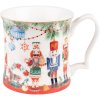 Clayre & Eef 6CEMU0131 Mok 13x9x9 cm - 414 ml Wit - Rood