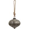 Clayre & Eef 6GL3683 Kerstbal Ø 10x9 cm Goud-Bruin Kerstbal