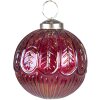 Clayre & Eef 6GL3725 Kerstbal Ø 7x7 cm Rood-Bruin Kerstbal