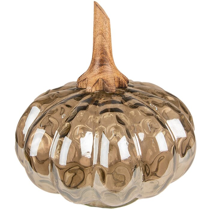 Clayre & Eef 6GL3874 Decoratie Pompoen Ø 20x23 cm Bruin - Groen