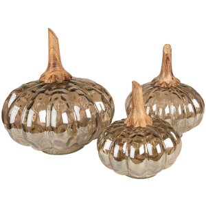 Clayre & Eef 6GL3874 Decoratie Pompoen Ø 20x23 cm Bruin - Groen