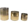 Clayre & Eef 6GL4273 Theelichthouder Ø 10x10 cm Goudkleurig - Bruine Kaarsenhouder