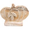 Clayre & Eef 6H2244 Decoratie Pompoen 29x6x22 cm Bruin - Wit