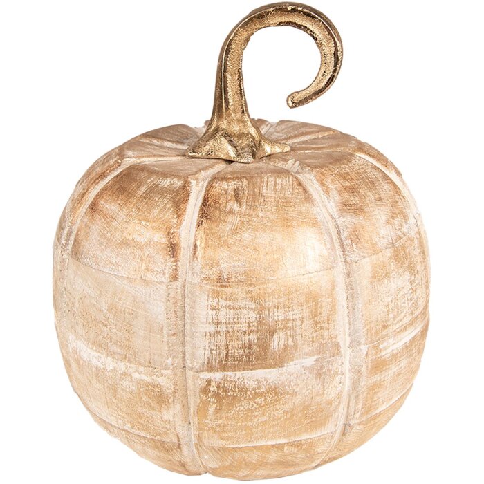 Clayre & Eef 6H2245 Decoratie Pompoen Ø 18x18 cm Goudkleurig