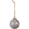 Clayre & Eef 6H2295 Decoratiebol Ø 7x8 cm Grijs - Bruin Hanger
