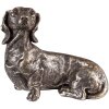 Clayre & Eef 6PR3645 Decoratie Beeldje Hond (Teckel) 27x15x23 cm Zilverkleurig