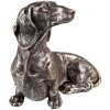 Clayre & Eef 6PR3645 Decoratie Beeldje Hond (Teckel) 27x15x23 cm Zilverkleurig