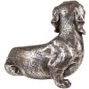 Clayre & Eef 6PR3645 Decoratie Beeldje Hond (Teckel) 27x15x23 cm Zilverkleurig