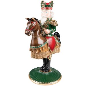 Clayre & Eef 6PR3778 Kaarshouder Notenkraker 22x15x33 cm Groen - Bruin