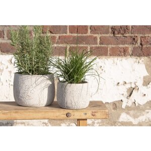 Clayre & Eef 6TE0403S Bloempot Ø 14x11 cm Grijs - Beige