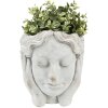 Clayre & Eef 6TE0409M Bloempot 18x18x20 cm Grijs - Beige