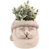 Clayre & Eef 6TE0456 Bloempot 22x20x17 cm Beige Kerstman