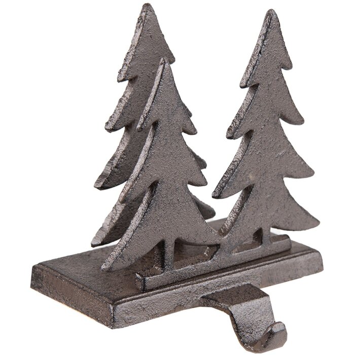 Clayre & Eef 6Y5297 Kousenhanger Kerstbomen 13x12x16 cm Bruin